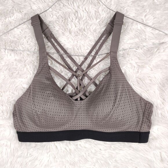 Victoria Sport Strappy Lightweight Sports Bra VS Sz 34A Taupe / Grey - Picture 1 of 6